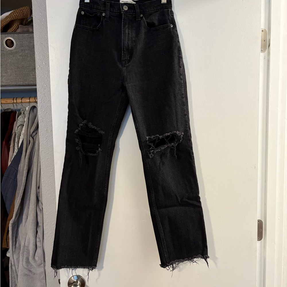 Abercrombie & Fitch ankle straight ultra high rise jeans